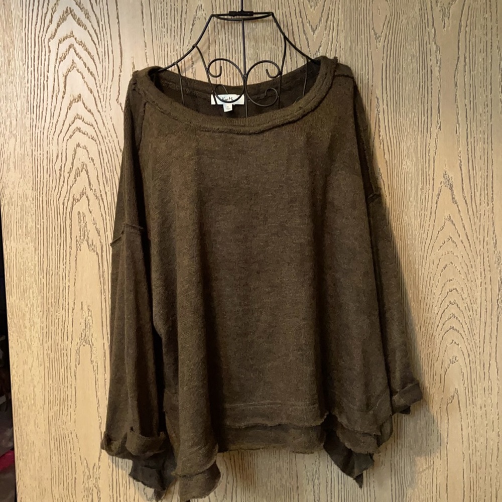Off-the-Shoulder Brown Sweater